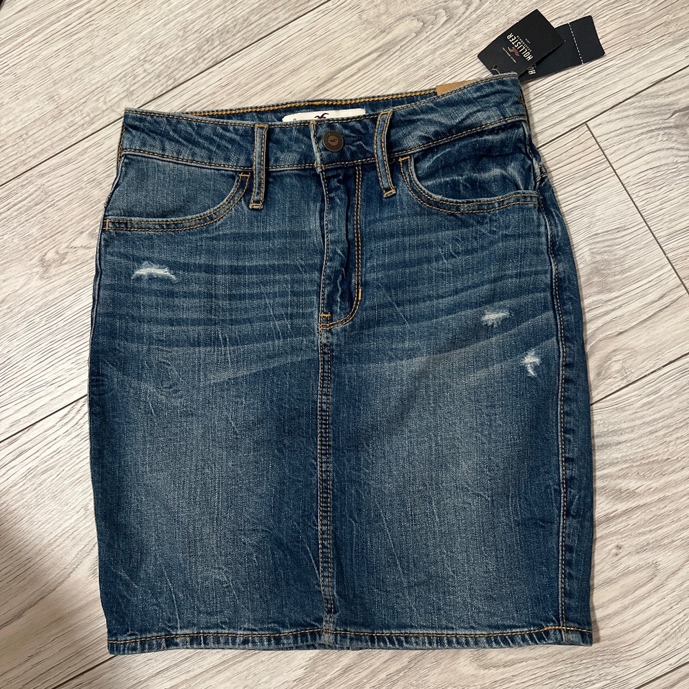 Hollister vintage high rise jean skirt.